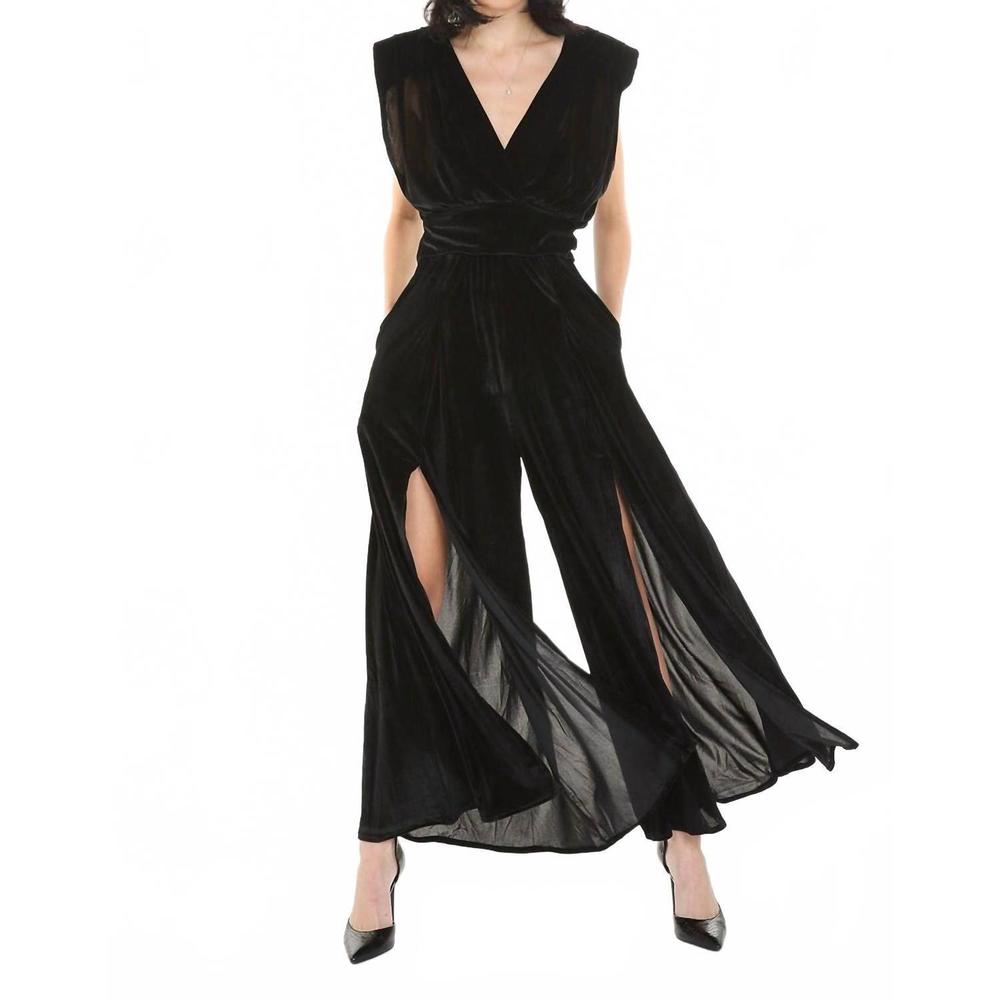 NEW BEULAHSTYLE velvet top and pant set in black